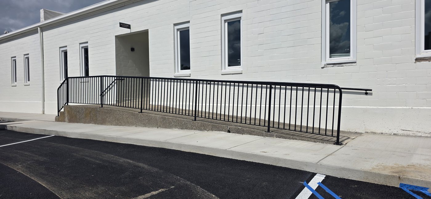Steel handrail and ramp, alternate angle