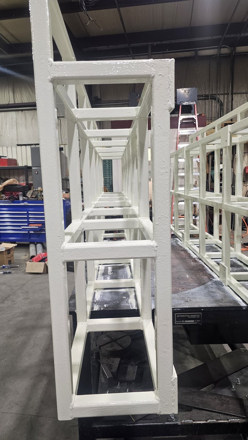 Painted machine platform frame interior perspective