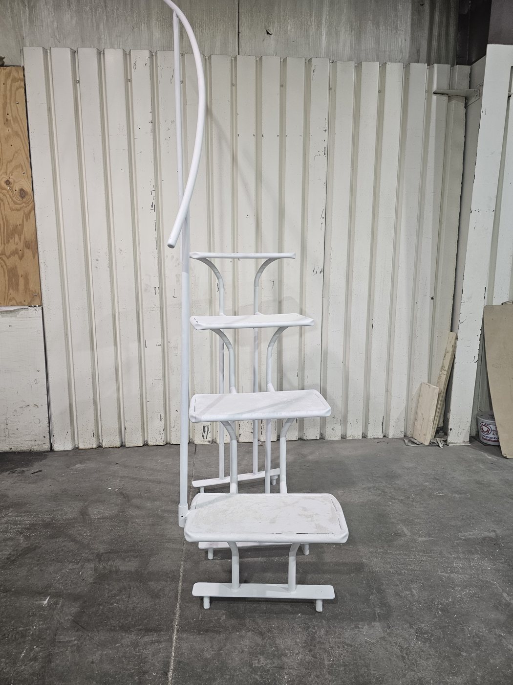 Soloist steps prop in primer in the shop before final paint