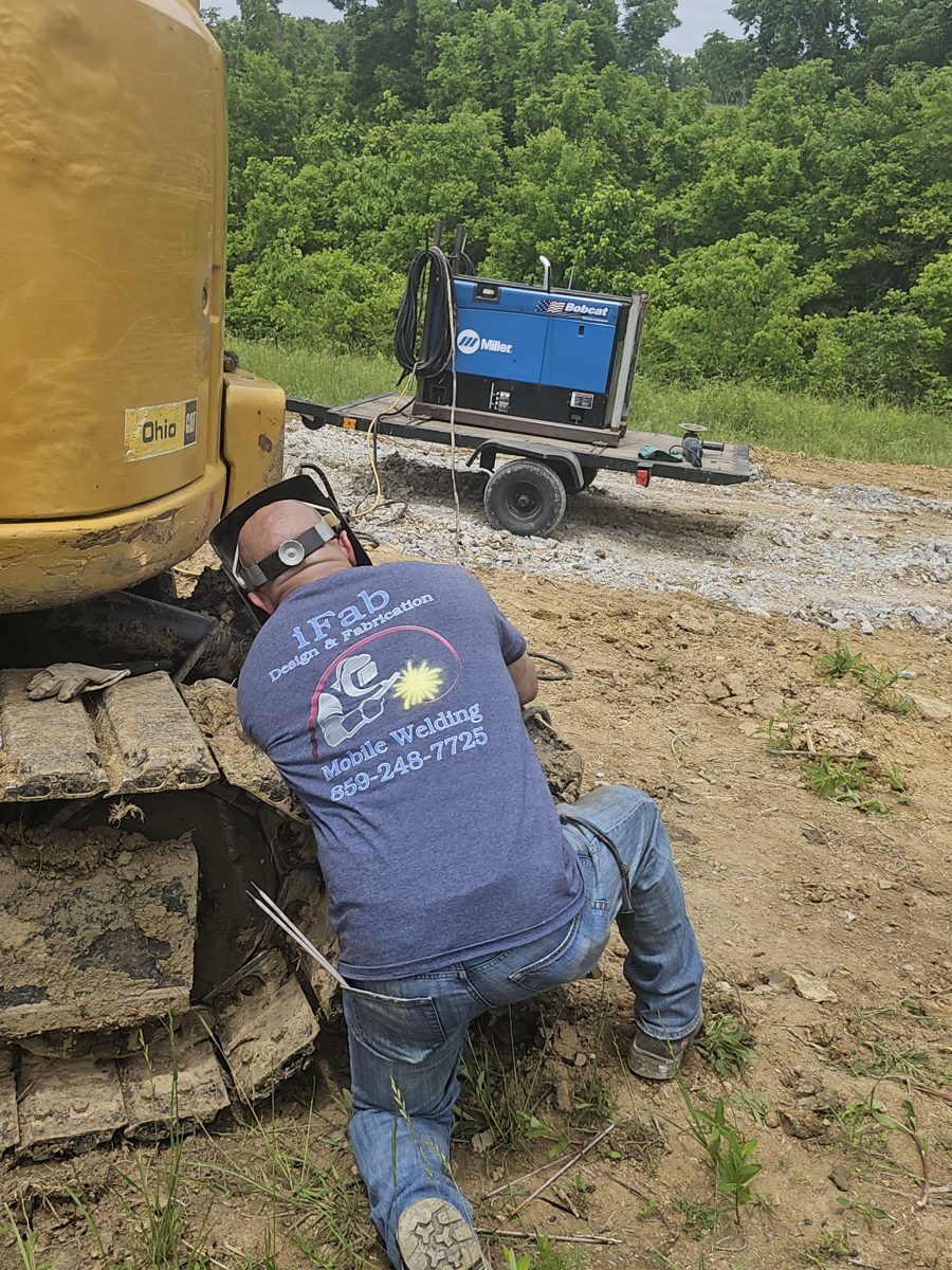 Sergio Sgro performing mobile welding repair in the field