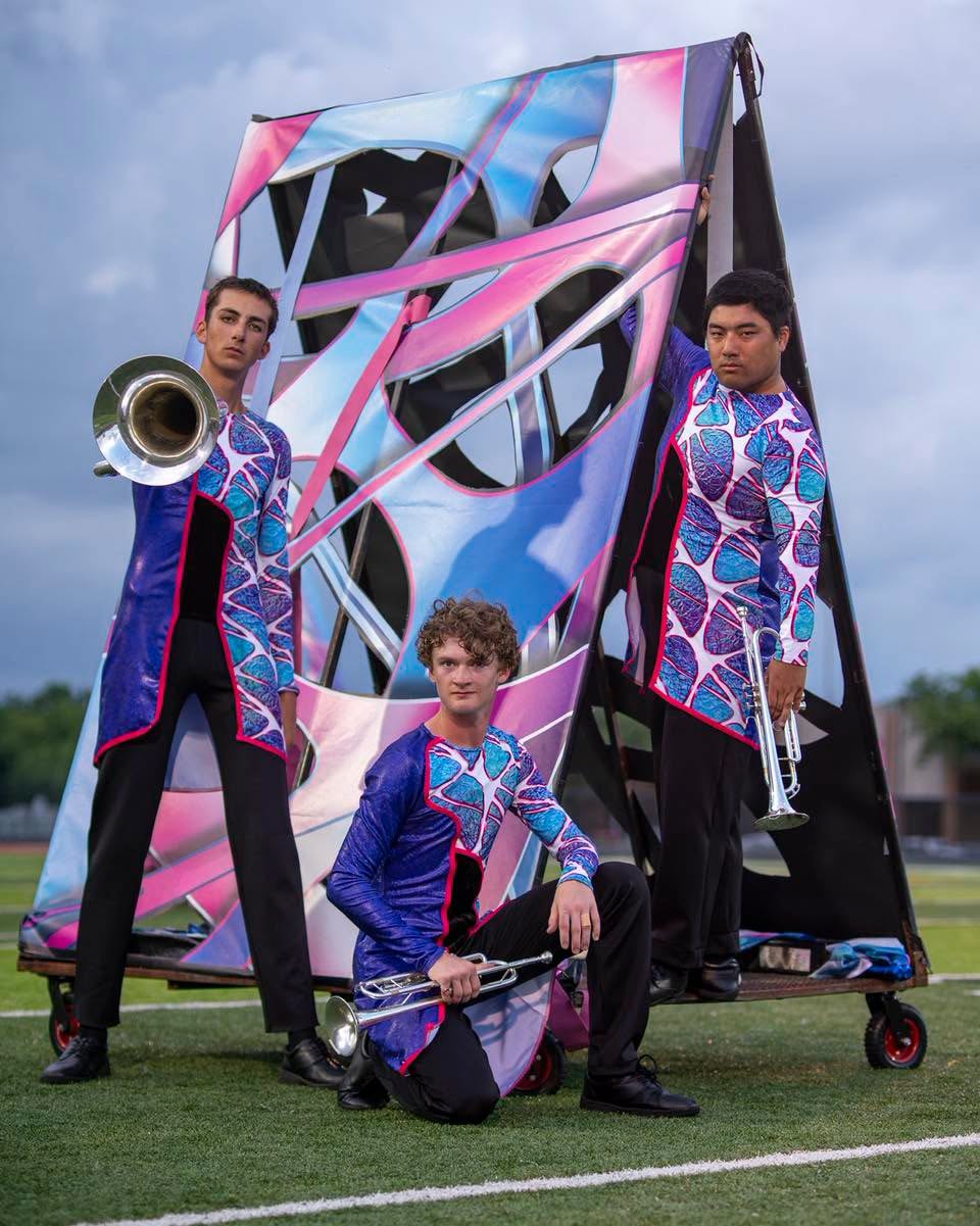 Cincinnati Tradition drum corps members with iFab prop