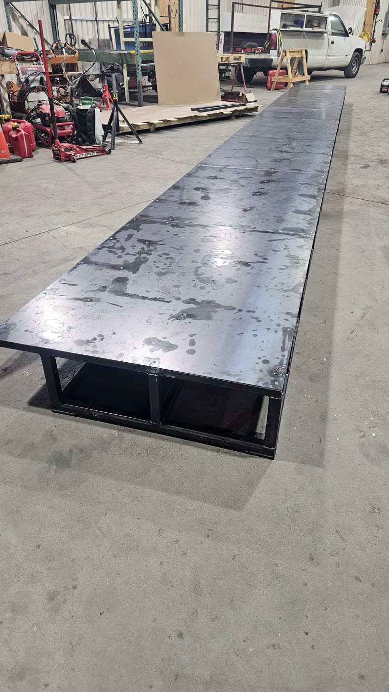 Machine platform welded steel deck surface