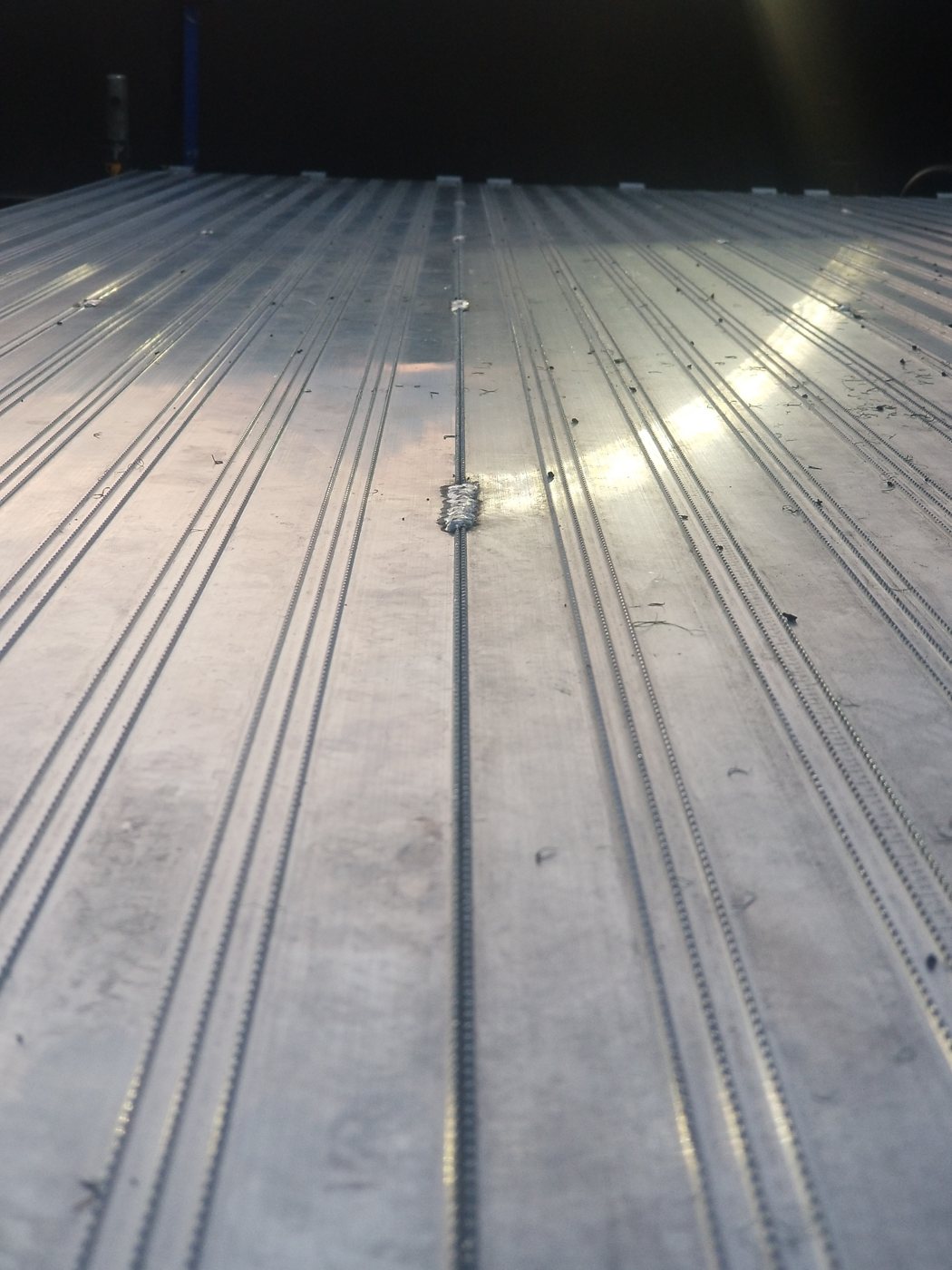 Modified scaffolding platform with ramp, shop build