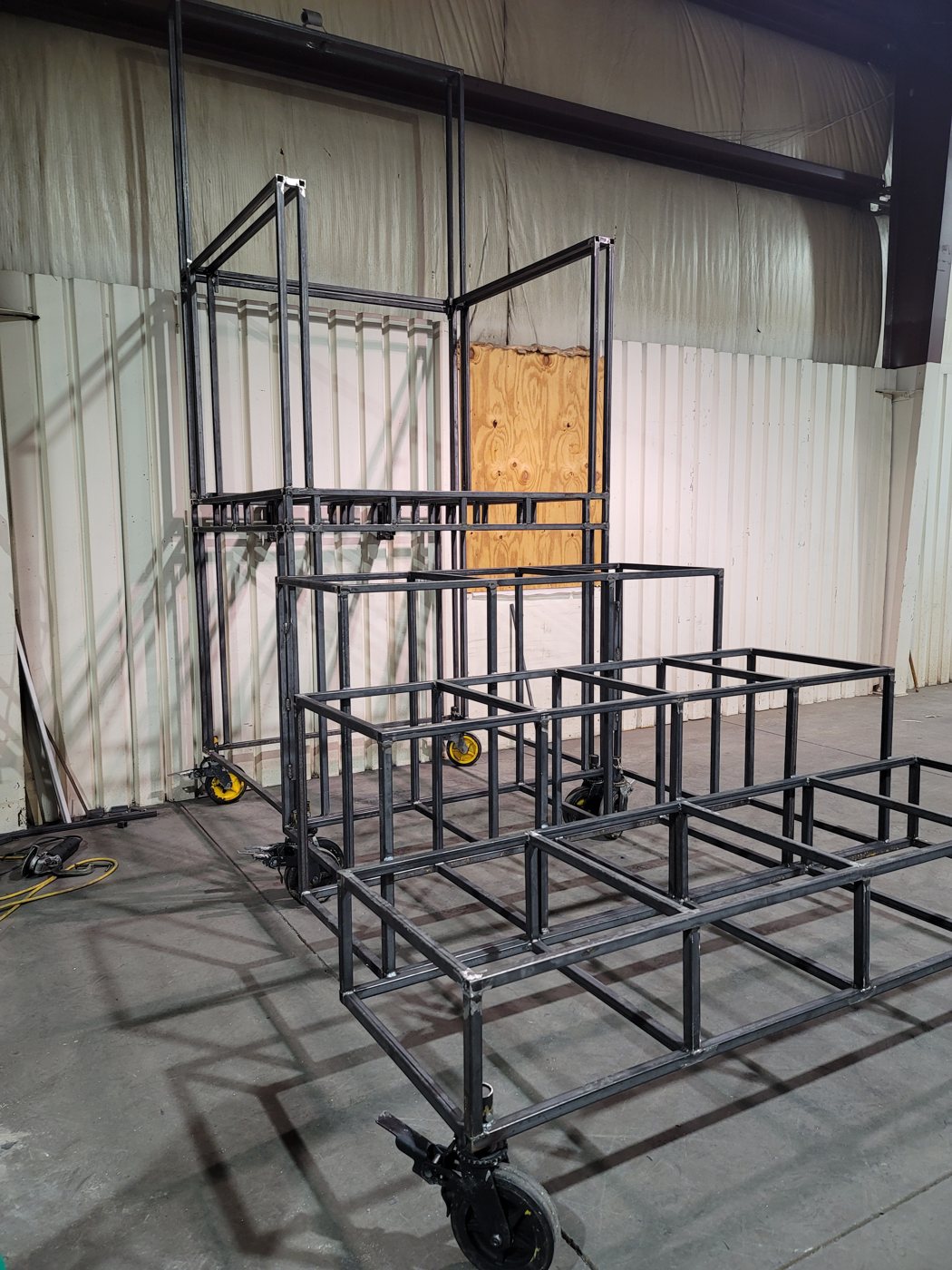 Throne prop steel frame under construction in the shop